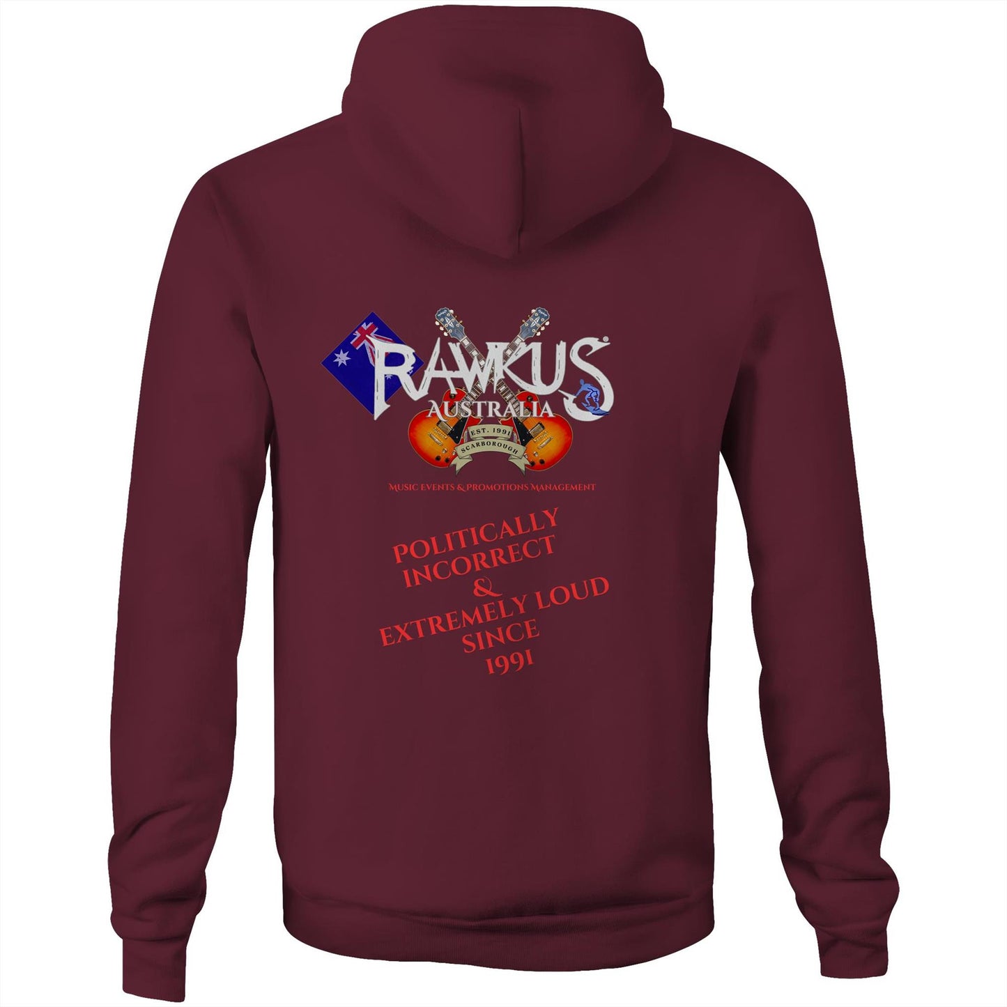 Rawkus®Australia - West Coast Monsters of Rock & Metal - AS Colour Stencil - Pocket Hoodie Sweatshirt