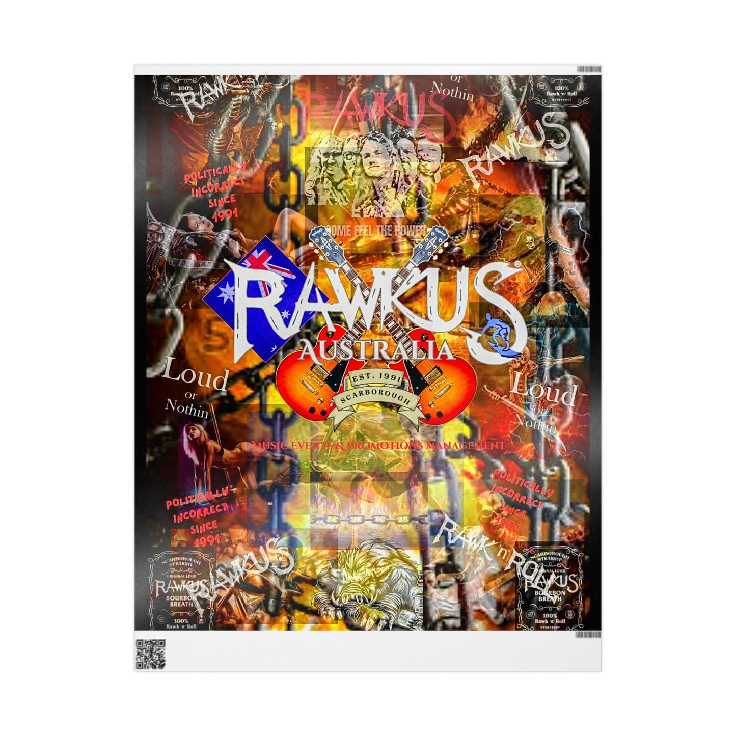 Rawkus®Australia Themed Wrapping Paper