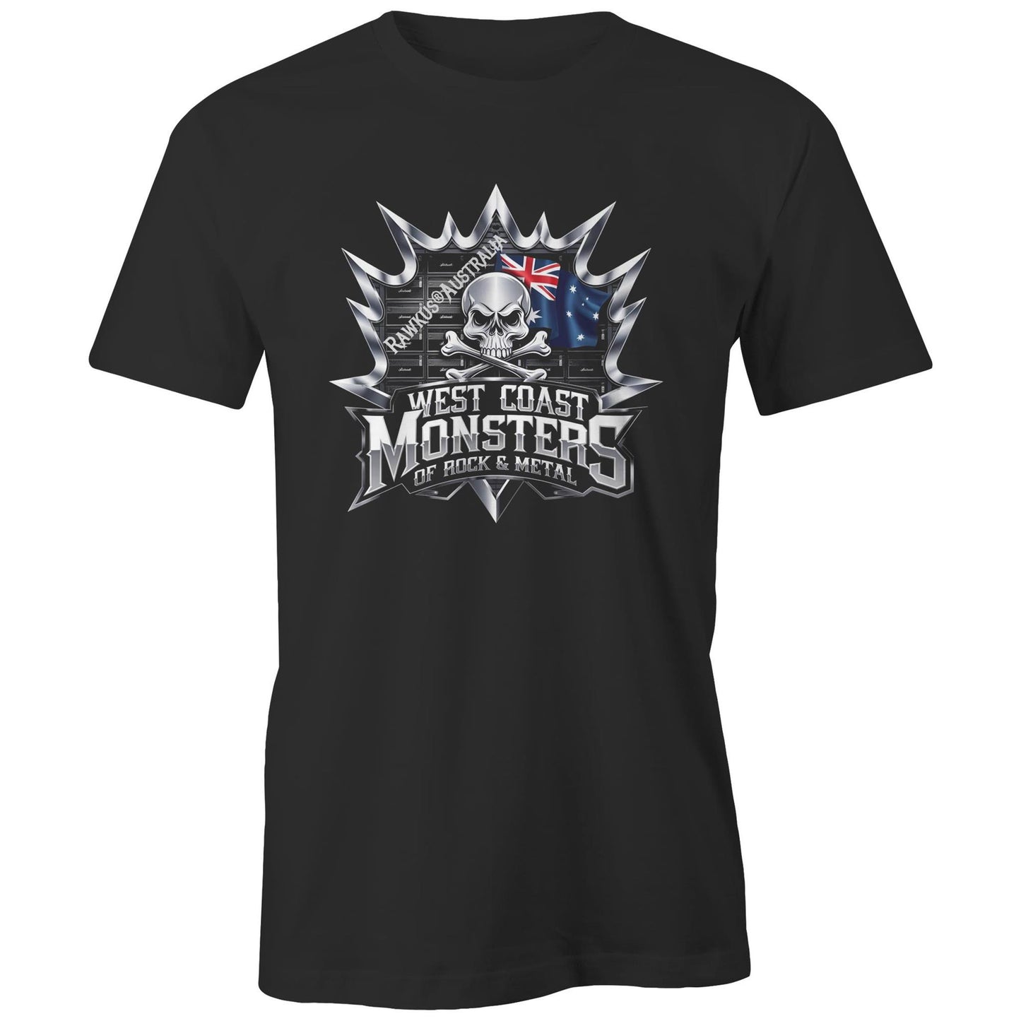 Rawkus®Australia - West Coast Monsters of Rock & Metal - AS Colour Organic Tee