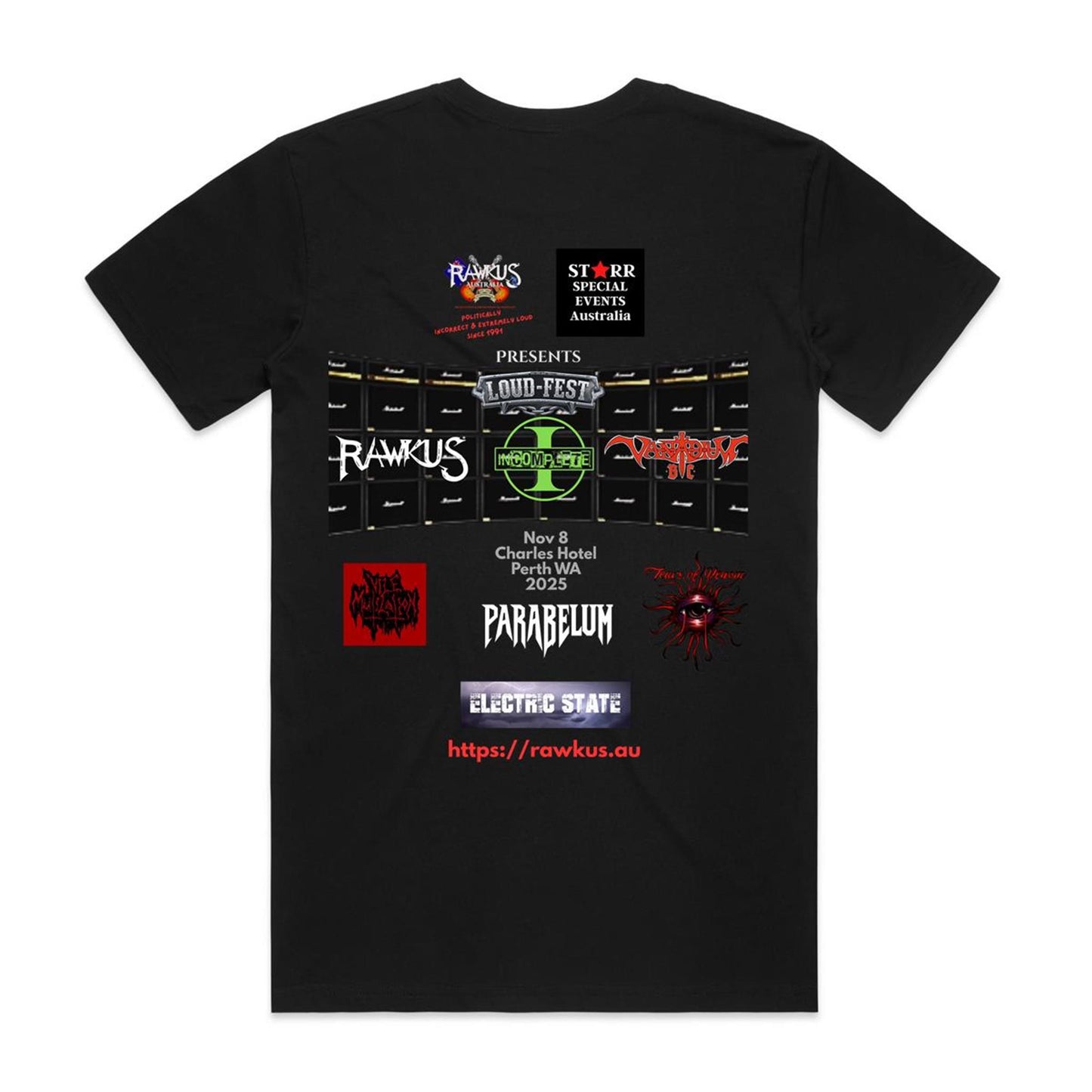Rawkus®Australia - Limited Edition - West Coast Monsters of Hard Rock & Metal - LOUDFEST - AS Colour Unisex T-shirt