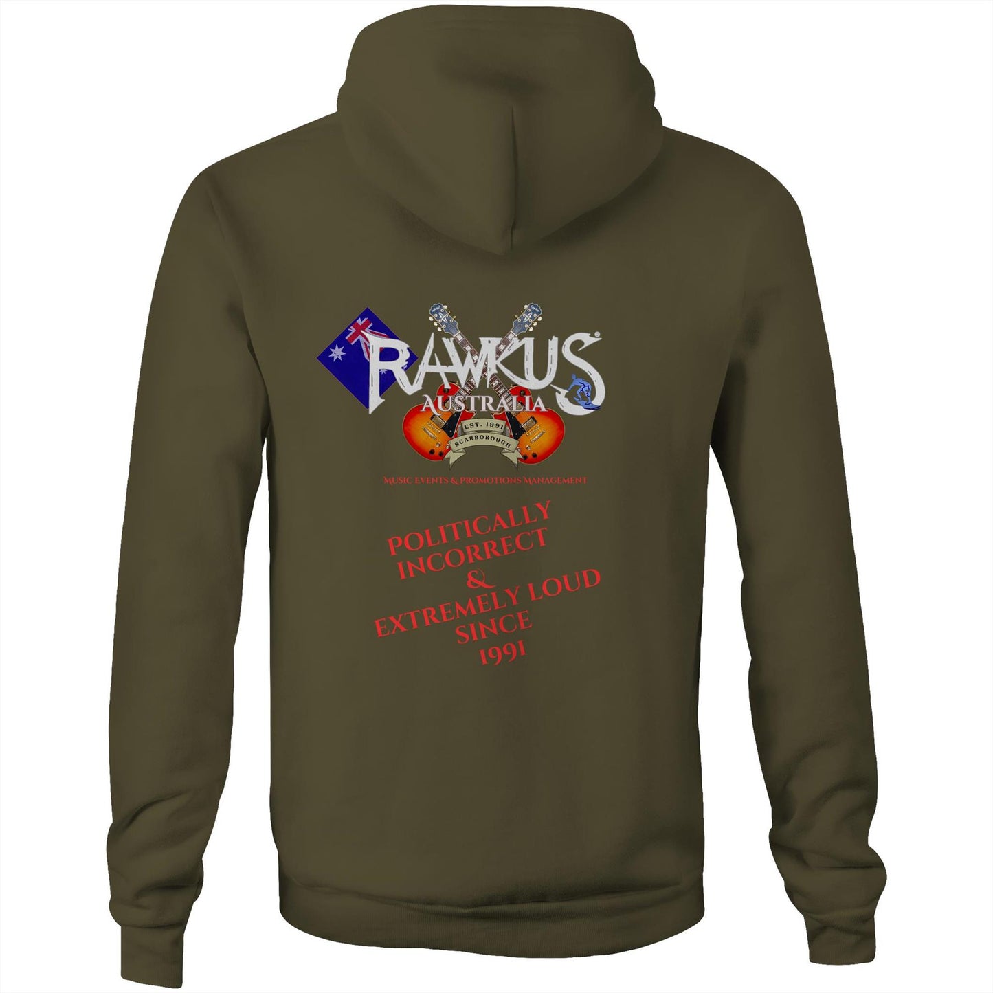 Rawkus®Australia - West Coast Monsters of Rock & Metal - AS Colour Stencil - Pocket Hoodie Sweatshirt