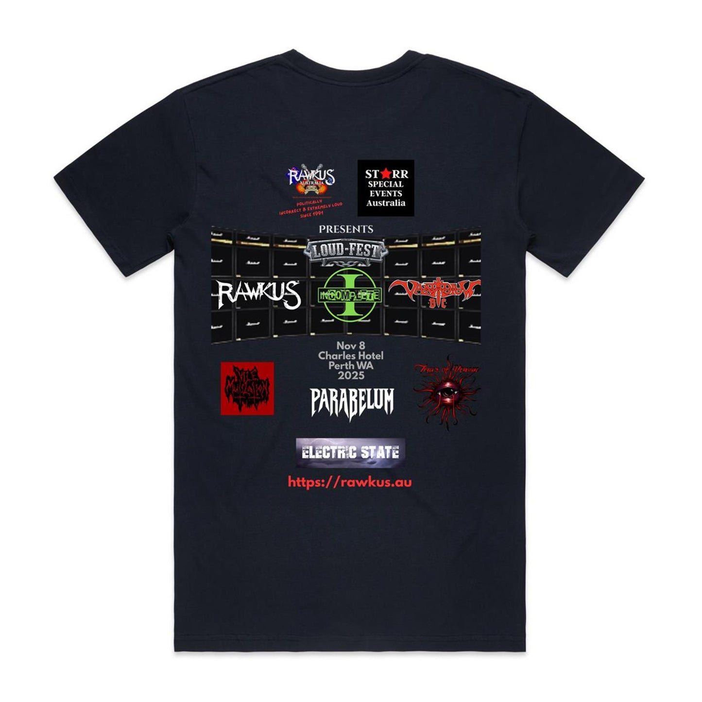 Rawkus®Australia - Limited Edition - West Coast Monsters of Hard Rock & Metal - LOUDFEST - AS Colour Unisex T-shirt