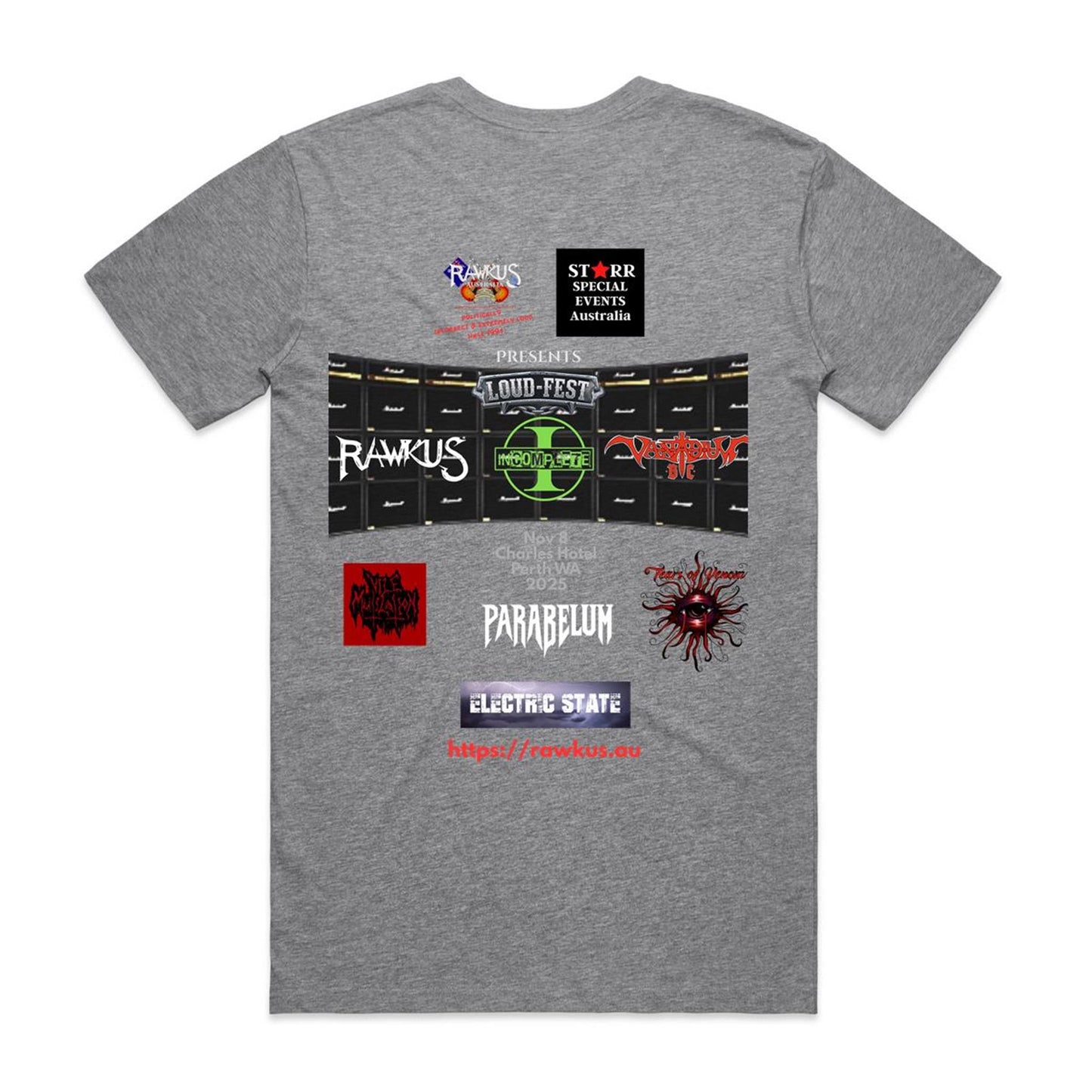 Rawkus®Australia - Limited Edition - West Coast Monsters of Hard Rock & Metal - LOUDFEST - AS Colour Unisex T-shirt