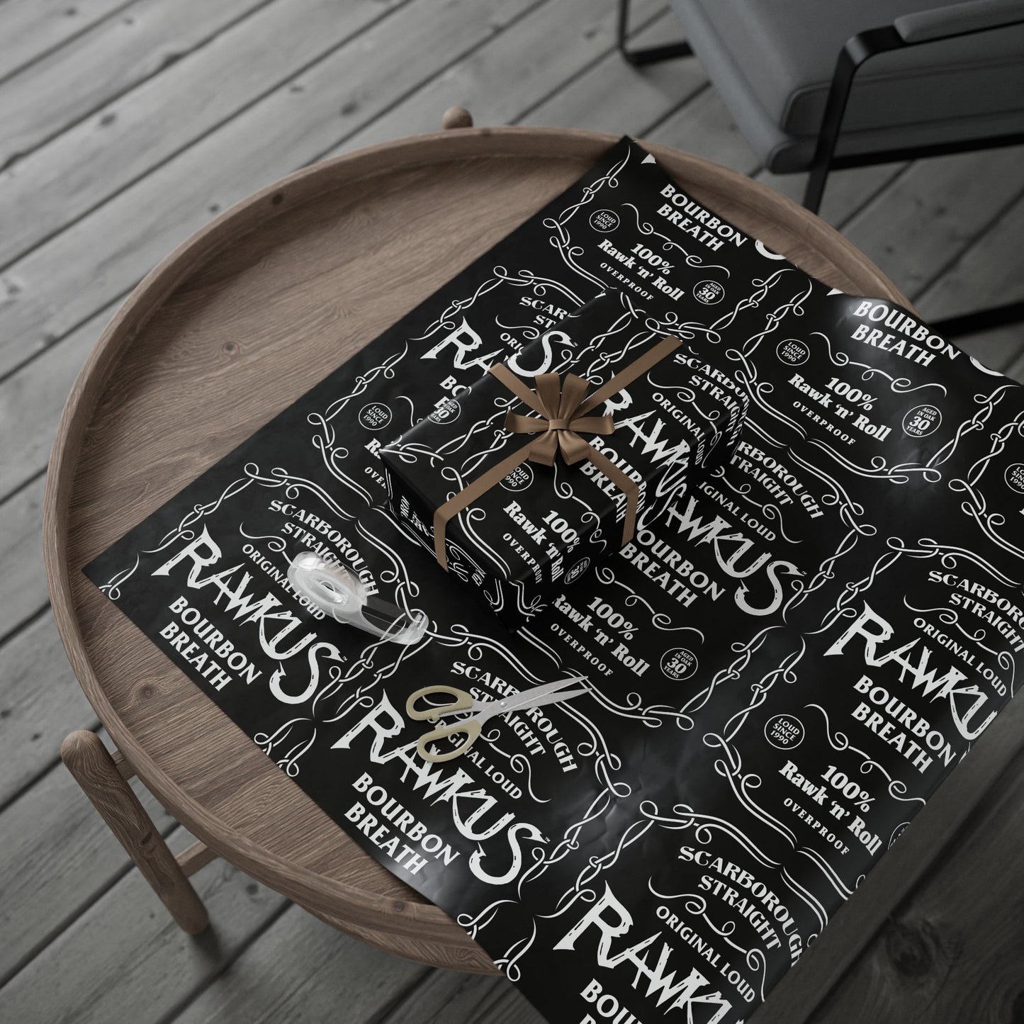 Rawkus®Heavy Themed Wrapping Paper - Bourbon Breath Design