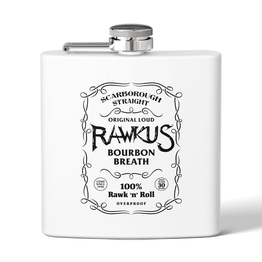 Rawkus® Heavy Stainless Steel Flask - 6oz Bourbon Breath Design