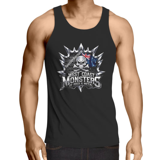 Rawkus®Australia - West Coast Monsters of Rock & Metal- AS Colour Lowdown - Mens Singlet Top