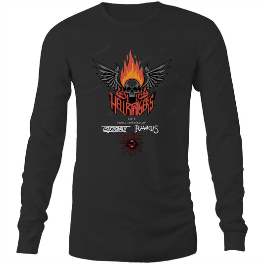 Rawkus®Australia - West Coast Monsters of Rock & Metal - Hellraisers With Bands- Mens Long Sleeve T-Shirt