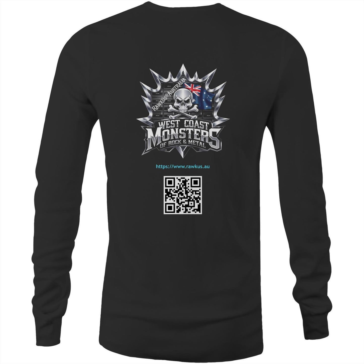 Rawkus®Australia - West Coast Monsters of Rock & Metal - Hellraisers With Bands- Mens Long Sleeve T-Shirt