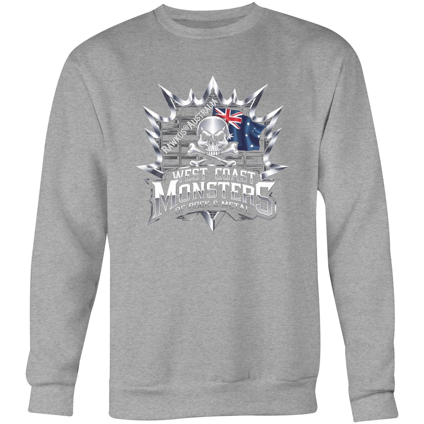 Rawkus®Australia - West Coast Monsters of Rock & Metal - AS Colour United - Crew Sweatshirt