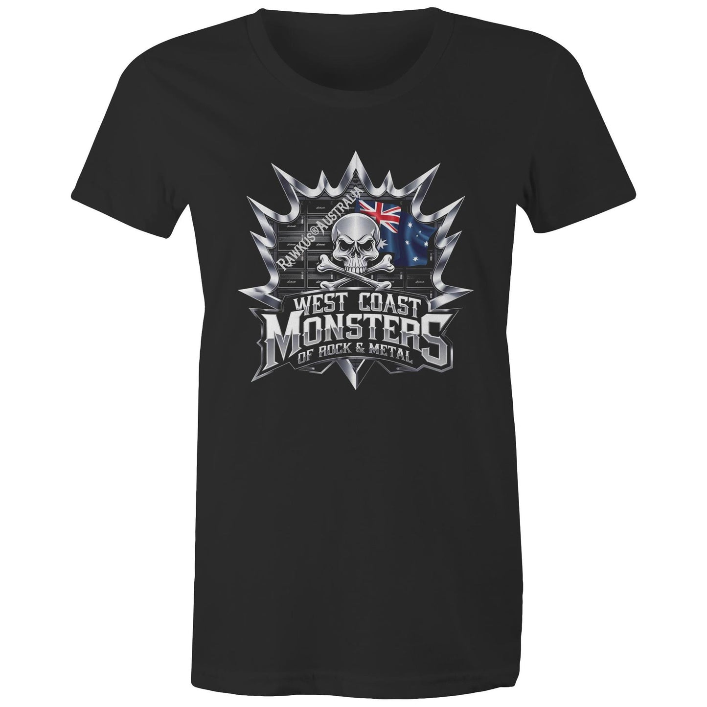 Rawkus®Australia - West Coast Monsters of Rock & Metal - AS Colour - Women's Maple Organic Tee